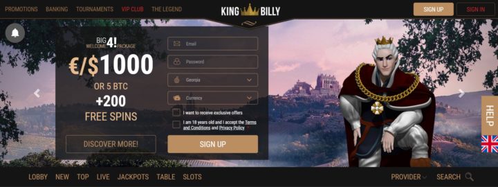 king billy crypto casino